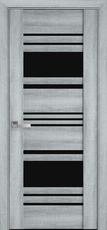 Двери межкомнатные Вива(VIVA)-Ница-бук кашемир-черное стекло