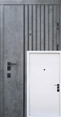 Двери входные PRESTIGE-Delica AL MONO-бетон темный 7806 AL black/белая эмаль VG