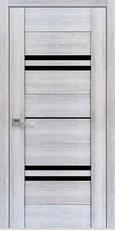 Двери межкомнатные Вива(VIVA)-Мерида-бук кашемир-черное стекло