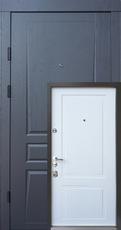 Двери входные QDoors-Авангард-Трино-дуб графит/белый мат