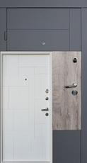 Двери входные QDoors-Ультра-Прайм-М-элегант серый/белый супер мат