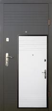 Двери входные ФортМ-Эконом-Дуэт-венге темный/белая структура-квартира