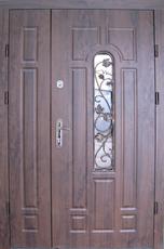 Двери входные Арка-двухстворка с ковкой