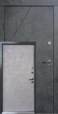 Двери входные QDoors-Ультра-Флэш-мрамор темный/бетон бежевый