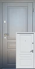 Двери входные Гранд-10мм-графит/белый сатин